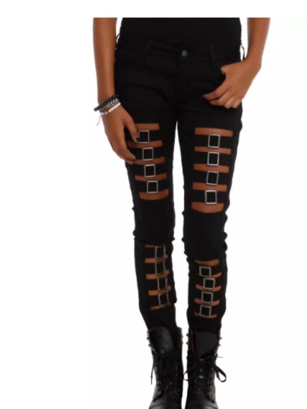 Royal Bones Daang Buckle Front Skinny Jeans Goth Punk Y2K Hot Topic